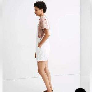 Madewell Adirondack Short Overalls in Tile White